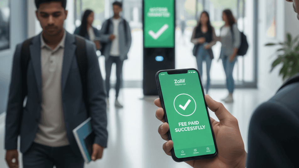 Student ERP system automating admissions fee payment and campus operations using Zervos