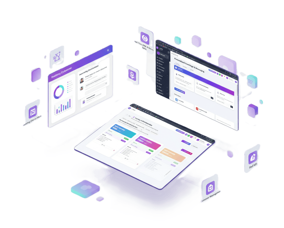 Zervos management platform interface showing dashboards for spa salon and fitness businesses
